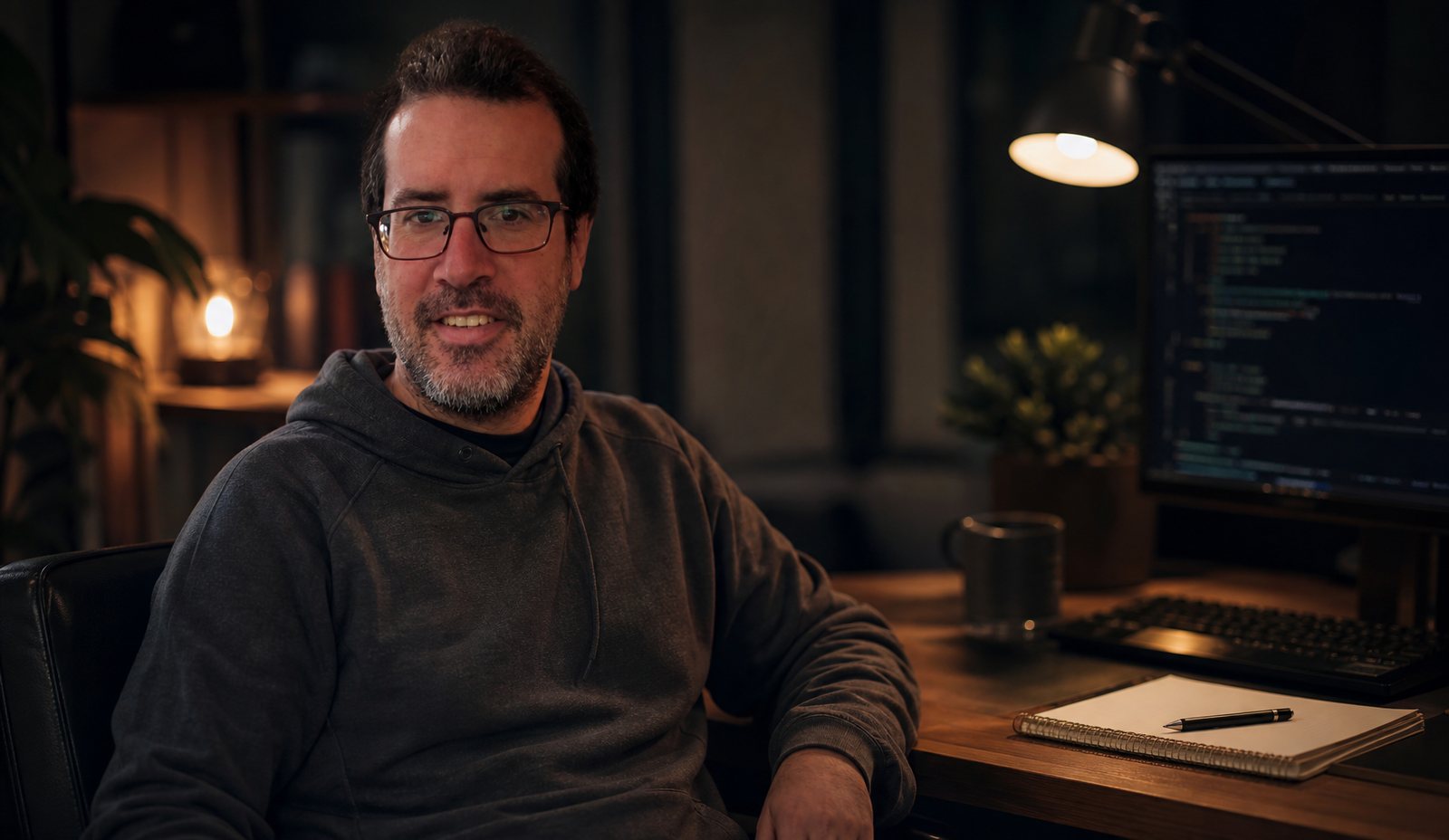 Jason Schwartz at his desk