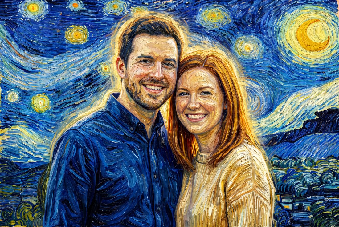 Post-impressionist Momento made from the photograph